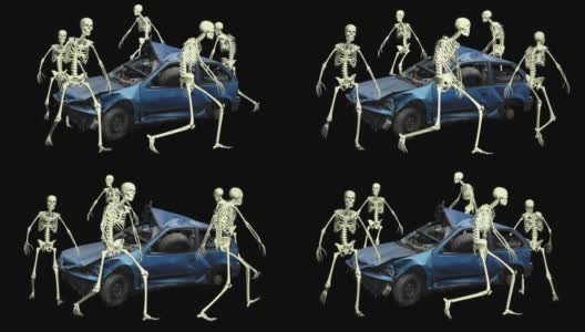 3D骨架汽车碰撞。高清在线视频素材下载