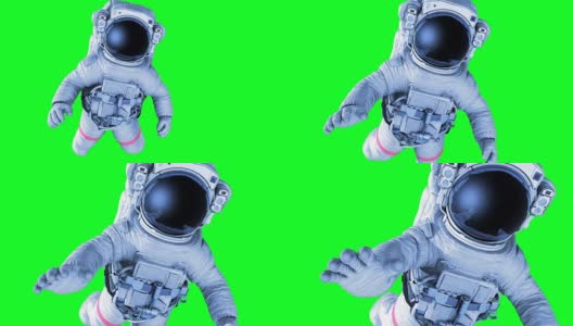 绿色背景下的宇航员高清在线视频素材下载