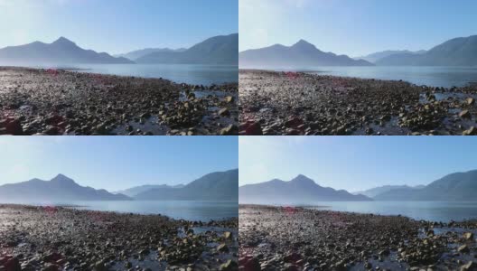 壮观的西海岸峡湾，山脉，水和岩石海岸线高清在线视频素材下载