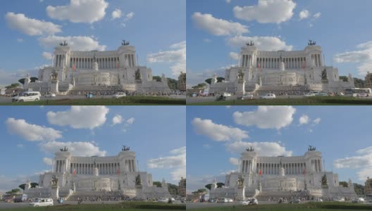 维克多·伊曼纽尔二世广角纪念碑高清在线视频素材下载