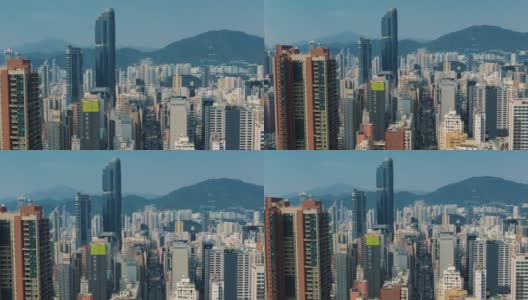 从空中俯瞰香港弥敦道高清在线视频素材下载