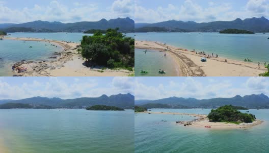 香港西贡村尖岛的无人机照片高清在线视频素材下载
