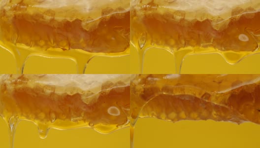 蜂蜜掉落的特写镜头高清在线视频素材下载