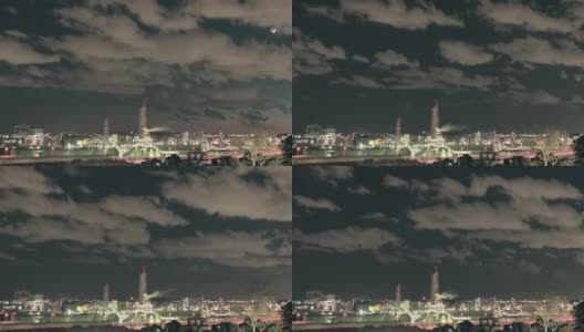 横滨市工厂夜景的延时拍摄高清在线视频素材下载