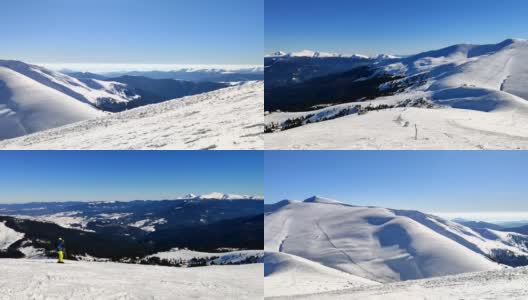 从雪山顶上看到的全景高清在线视频素材下载