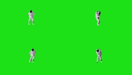 宇航员跳舞无缝循环，绿色屏幕Chromakey高清在线视频素材下载