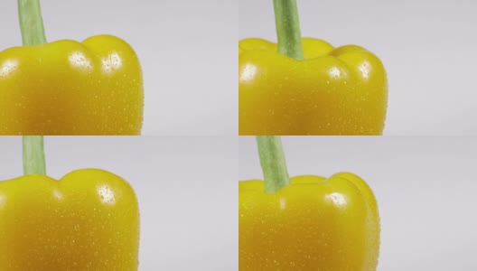 一个美味的黄辣椒的特写高清在线视频素材下载