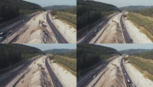 一个大型公路建设项目的航拍照片高清在线视频素材下载