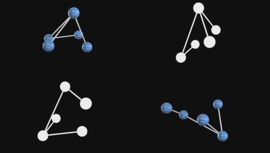 三维动画的分子形状可循环与alpha高清在线视频素材下载