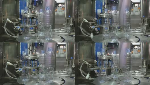 塑料瓶装水的机器和设备在一个工厂高清在线视频素材下载