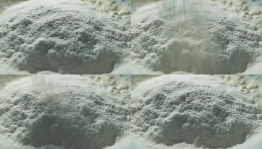 白蛋糕面粉从筛子里掉出来高清在线视频素材下载
