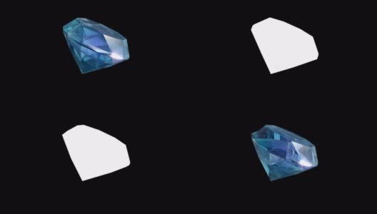 3D渲染闪亮的蓝色钻石高清在线视频素材下载