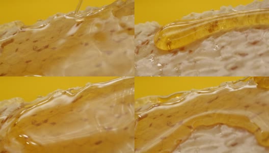 Close-up of honey falling高清在线视频素材下载