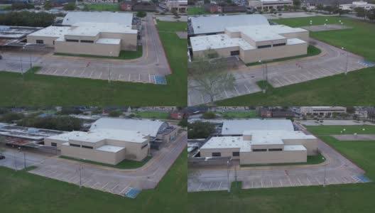 砖高中建筑和地面，布莱恩，德克萨斯州，美国高清在线视频素材下载