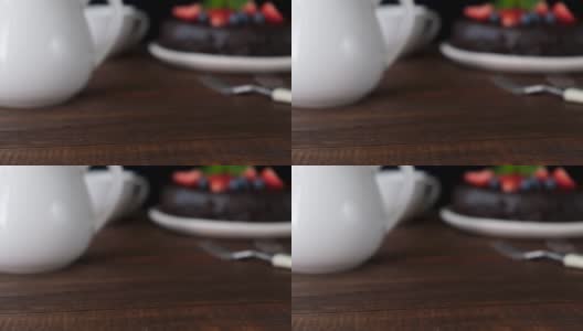 巧克力扎克蛋糕片高清在线视频素材下载