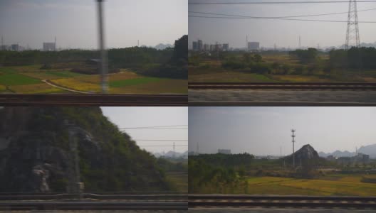 晴天成都到广州火车公路旅行乘客侧座位窗pov全景4k中国高清在线视频素材下载