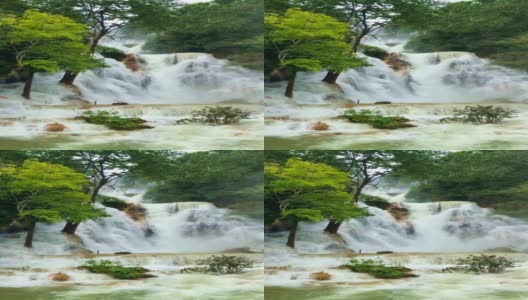 达旷寺瀑布是石灰岩瀑布，景色秀丽，非常好看高清在线视频素材下载
