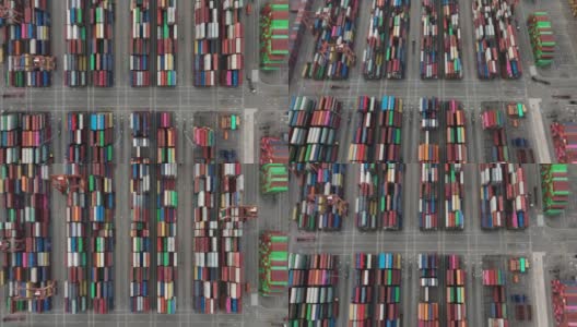 中国深圳盐田国际集装箱码头的航拍镜头高清在线视频素材下载