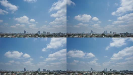 美丽的云景俯瞰着城市。高清在线视频素材下载