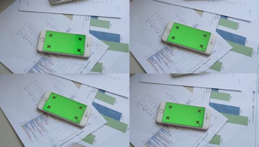 工人使用手机绿屏高清在线视频素材下载