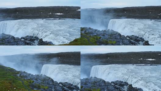 冰岛东北部Vatnajokull国家公园的Selfoss瀑布高清在线视频素材下载