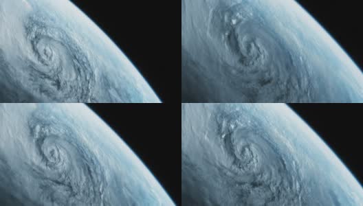从太空观察飓风高清在线视频素材下载