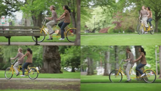 双人双人自行车高清在线视频素材下载