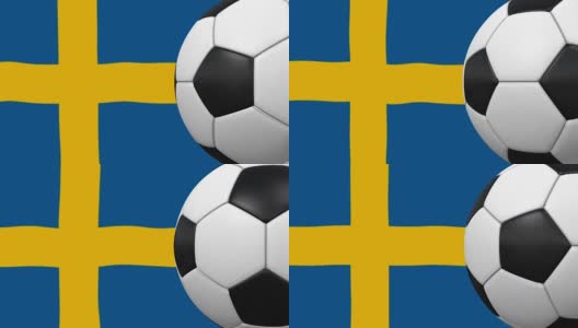 足球环与瑞典国旗的背景高清在线视频素材下载