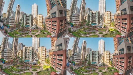 香港九龙油麻地地区建筑物的延时录像，延时4K高清在线视频素材下载