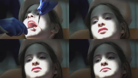 牙科门诊看专科的幼儿病人。牙科治疗高清在线视频素材下载