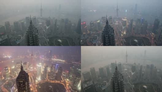时间流逝上海天际线/中国上海高清在线视频素材下载