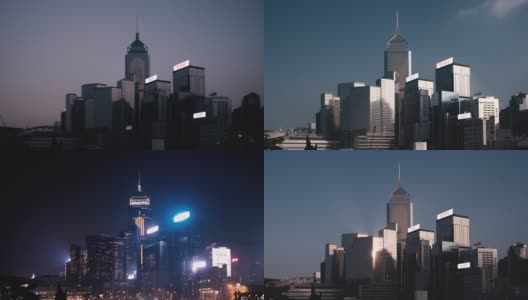 香港中环广场从早到晚，从添马舰公园眺望高清在线视频素材下载