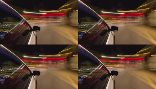 汽车穿过城市的交通，延时摄影高清在线视频素材下载