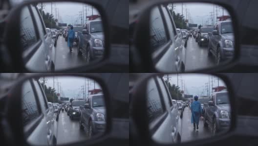 慢镜头汽车侧视镜高清在线视频素材下载