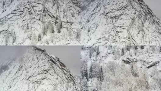 经过一夜的雪，山已经变白了高清在线视频素材下载