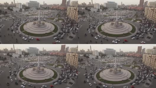 日落时分的开罗解放广场高清在线视频素材下载