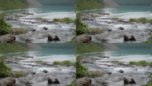 山间河流在岩石间流淌。高清在线视频素材下载
