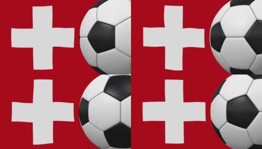 足球环与瑞士国旗的背景高清在线视频素材下载