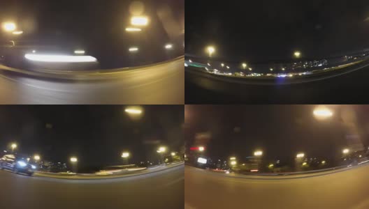 快速城市驾驶夜间道路时间推移侧视图循环高清在线视频素材下载