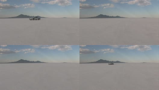 在犹他州的博纳维尔盐滩旋转高清在线视频素材下载