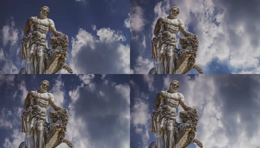 慕尼黑附近的大力神雕像高清在线视频素材下载