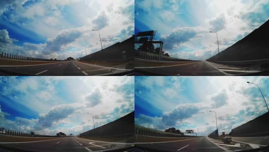 行车记录仪高速公路良好的天气条件，波兰，欧洲高清在线视频素材下载