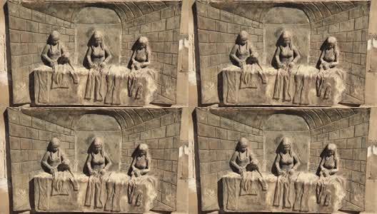 奥斯曼帝国喷泉和雕像的图片来自历史悠久的Kayseri覆盖市场，在Melikgazi/Kayseri- turkey开/土耳其04/27/2017高清在线视频素材下载