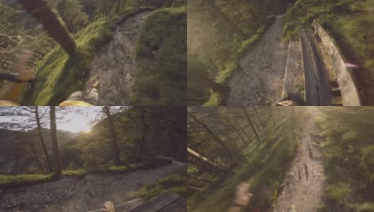 在山上奔跑的POV人小道:Dolomites高清在线视频素材下载