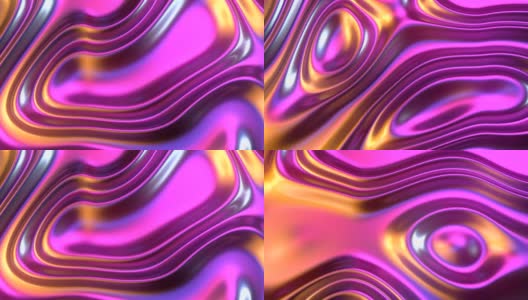 多色波浪形彩虹几何运动面。生动的抽象背景。全息波运动图形设计。3d渲染数字无缝循环动画。4 k, UHD分辨率高清在线视频素材下载