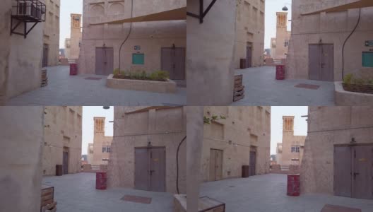 迪拜的Al Seef历史街区公共步行区高清在线视频素材下载