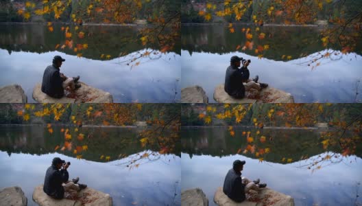秋天的庐山枫叶高清在线视频素材下载