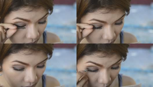 库:亚洲女性的眼妆高清在线视频素材下载
