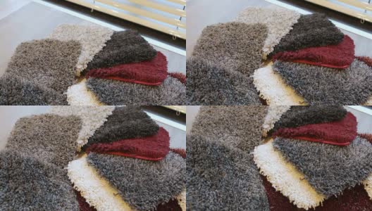 特写地毯的例子在一个室内设计商店。高清在线视频素材下载