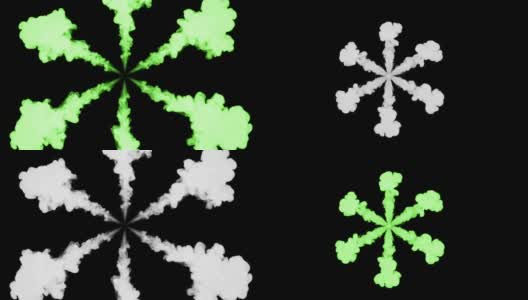 绿色油墨溶于水，黑色背景与哑光。计算机仿真的三维渲染。墨水能溶于水。圆形结构8高清在线视频素材下载